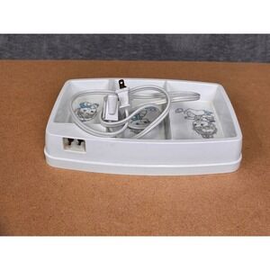 Vintage‎ Gerber Electric Baby Food Warmer Dish 3718 White Blue Divided Tray Cord